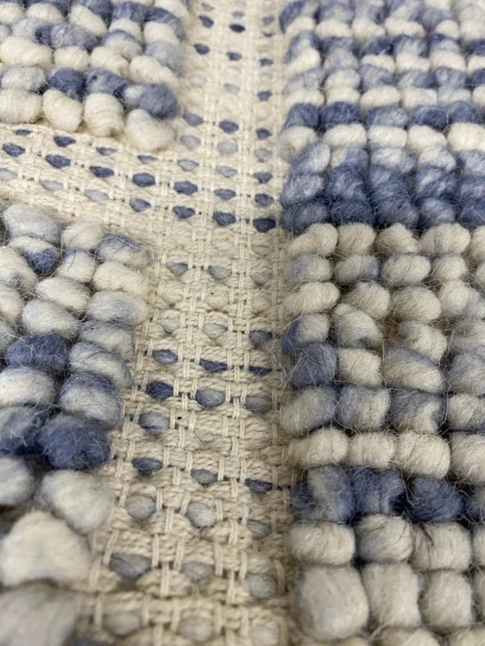 Pottery Barn Textured Wool Blend Pillow Cover Blue Ivory 20x20